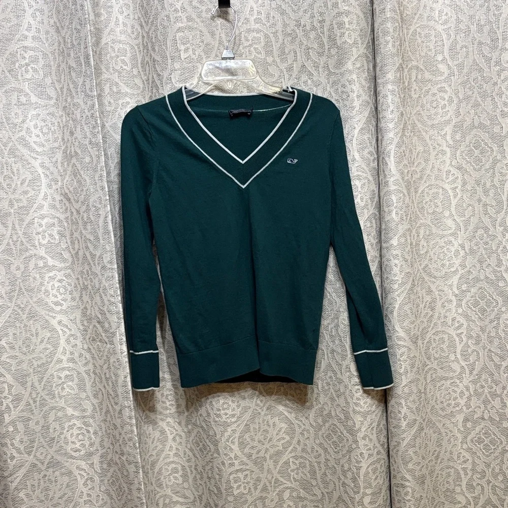 Vineyard vines Martha’s Vineyard V-Neck XS men’s Sweater in Green